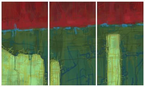 Modern interior triptych Illustrazione stock