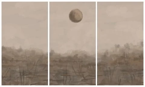 Modern interior triptych 스톡 일러스트