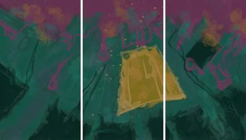 Modern interior triptych Illustrazione stock