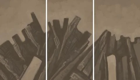Modern interior triptych イラスト素材