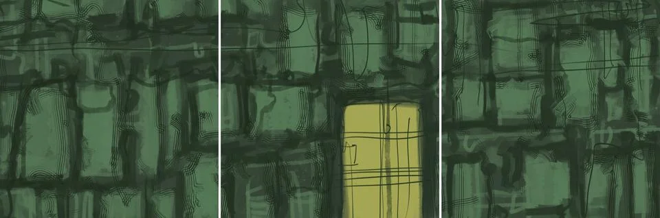 Modern interior triptych Illustrazione stock