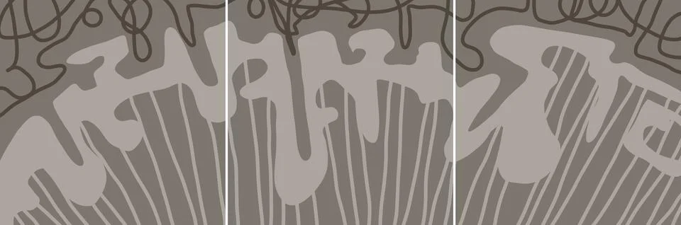 Modern interior triptych Stock Illustration