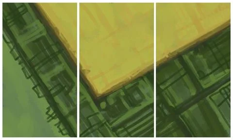 Modern interior triptych Stock Illustration