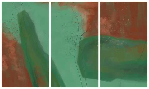 Modern interior triptych Stock Illustration