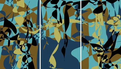 Modern interior triptych イラスト素材