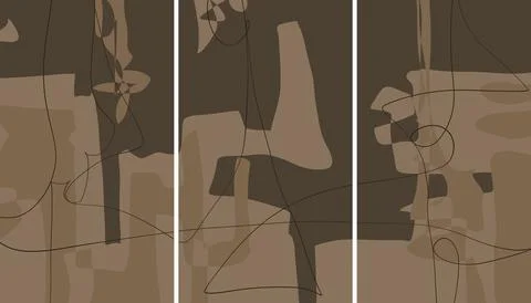 Modern interior triptych Stockillustratie