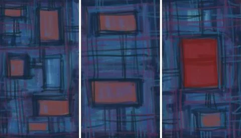 Modern interior triptych イラスト素材