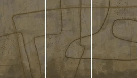 Modern interior triptych Illustrazione stock