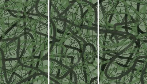 Modern interior triptych Illustrazione stock
