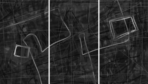 Modern interior triptych Illustrazione stock