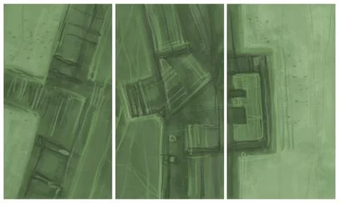 Modern interior triptych イラスト素材