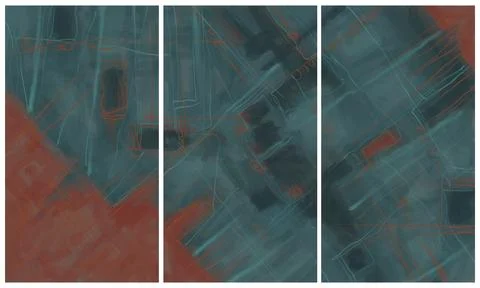 Modern interior triptych イラスト素材
