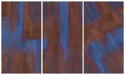Modern interior triptych Stockillustratie
