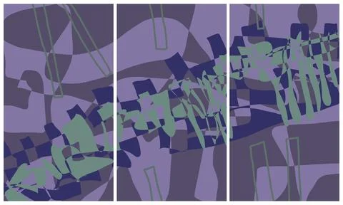 Modern interior triptych Illustrazione stock