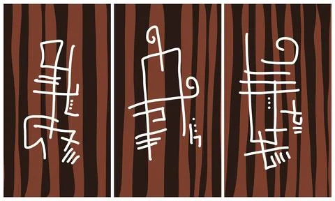 Modern interior triptych Illustrazione stock