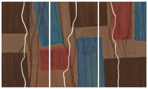 Modern interior triptych 스톡 일러스트