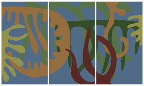 Modern interior triptych Stock Illustration