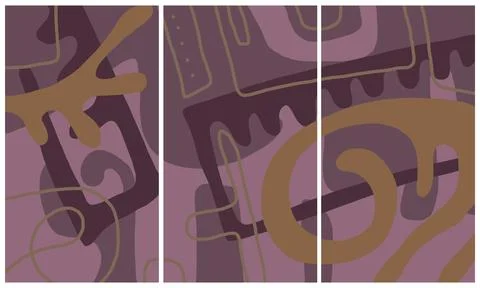 Modern interior triptych Illustrazione stock