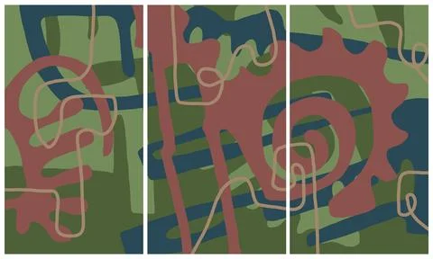 Modern interior triptych Illustrazione stock