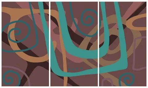Modern interior triptych Illustrazione stock