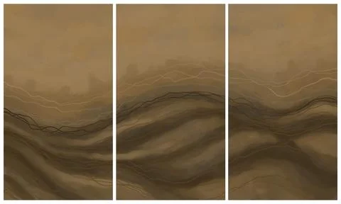 Modern interior triptych Stock Illustration