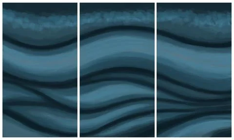 Modern interior triptych Illustrazione stock