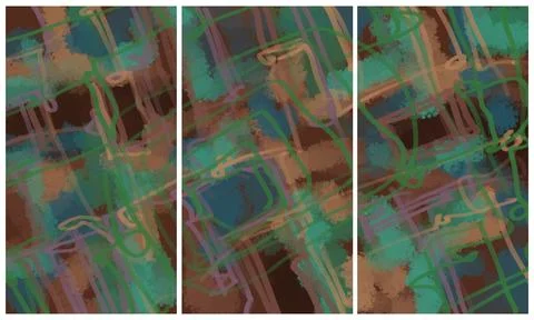 Modern interior triptych Stock Illustration