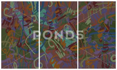 Modern interior triptych Illustrazione stock