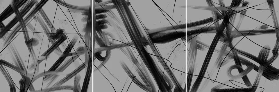 Modern interior triptych Stock Illustration