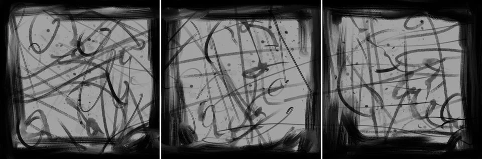 Modern interior triptych イラスト素材