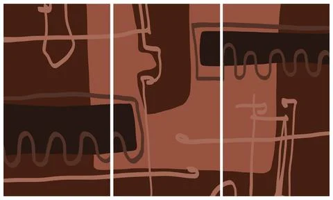 Modern interior triptych Stockillustratie