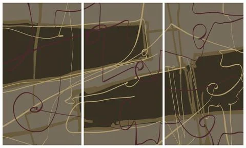 Modern interior triptych 스톡 일러스트