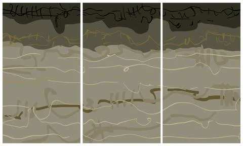 Modern interior triptych Stock Illustration