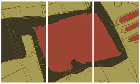 Modern interior triptych Illustrazione stock