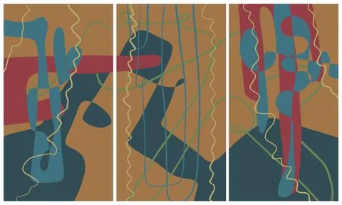 Modern interior triptych Stock-Illustration