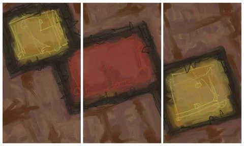 Modern interior triptych Stockillustratie