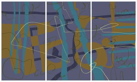 Modern interior triptych イラスト素材
