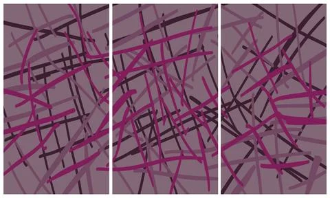 Modern interior triptych Illustrazione stock