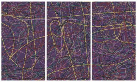 Modern interior triptych イラスト素材