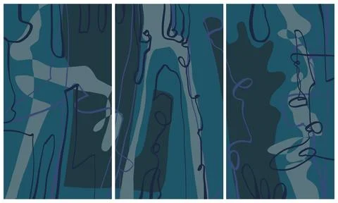 Modern interior triptych 스톡 일러스트