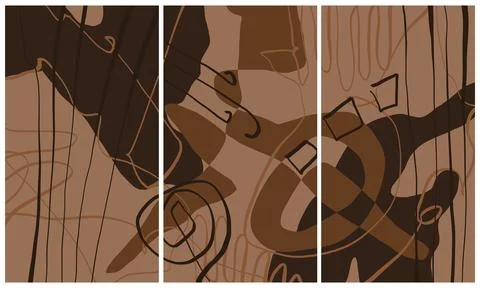 Modern interior triptych Illustrazione stock