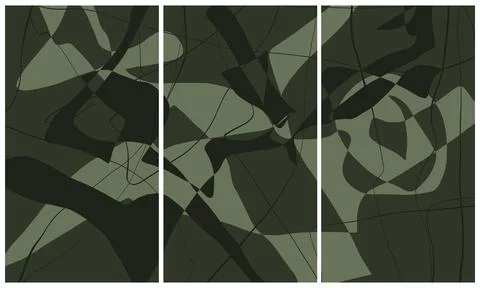 Modern interior triptych 스톡 일러스트
