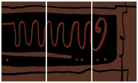 Modern interior triptych イラスト素材
