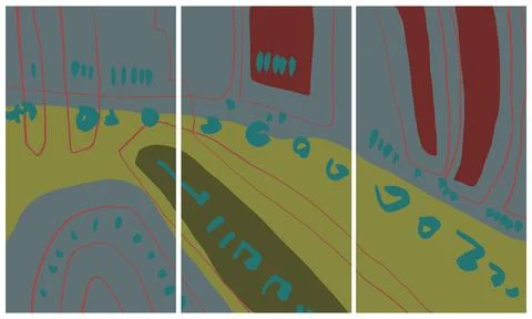 Modern interior triptych Illustrazione stock