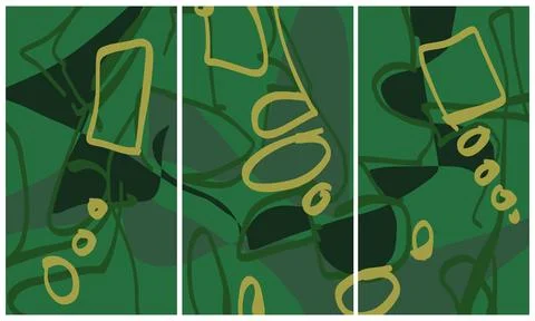 Modern interior triptych Illustrazione stock