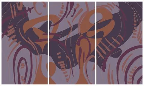 Modern interior triptych イラスト素材