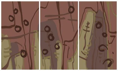 Modern interior triptych Stock-Illustration