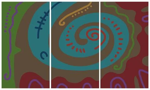 Modern interior triptych Illustrazione stock