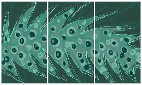 Modern interior triptych Ilustração Stock