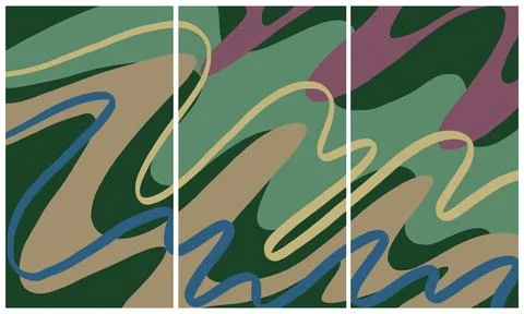 Modern interior triptych Иллюстрация